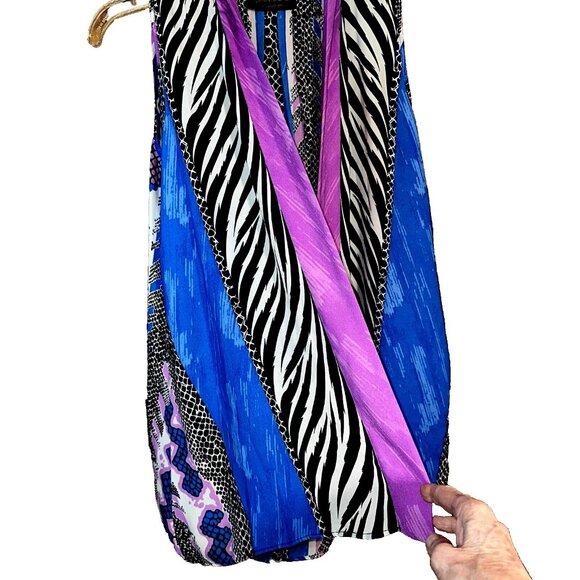 Bob Mackie Wearable Art Zebra Print Kimono XXS Semi-Sheer Boho Glam Statement - Picture 3 of 5